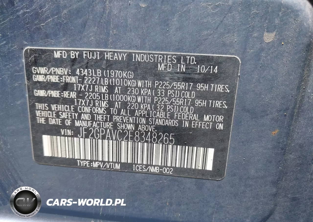 2014 Subaru Xv Crosstrek 2.0I Premium VIN:JF2GPAVC2E8348265 - 9