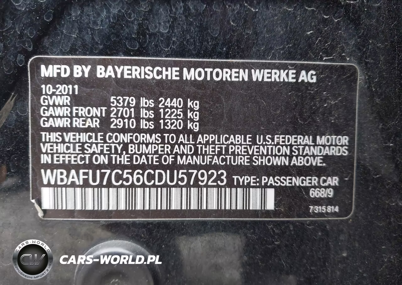 2012 BMW 535I xDrive VIN:WBAFU7C56CDU57923 - 9