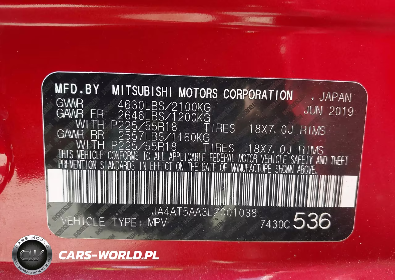 2020 Mitsubishi Eclipse Cross Sel 1.5T Awc VIN:JA4AT5AA3LZ001038 - 9