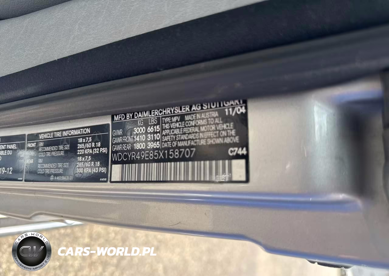 2005 Mercedes-Benz G 500 VIN:WDCYR49E85X158707 - 9