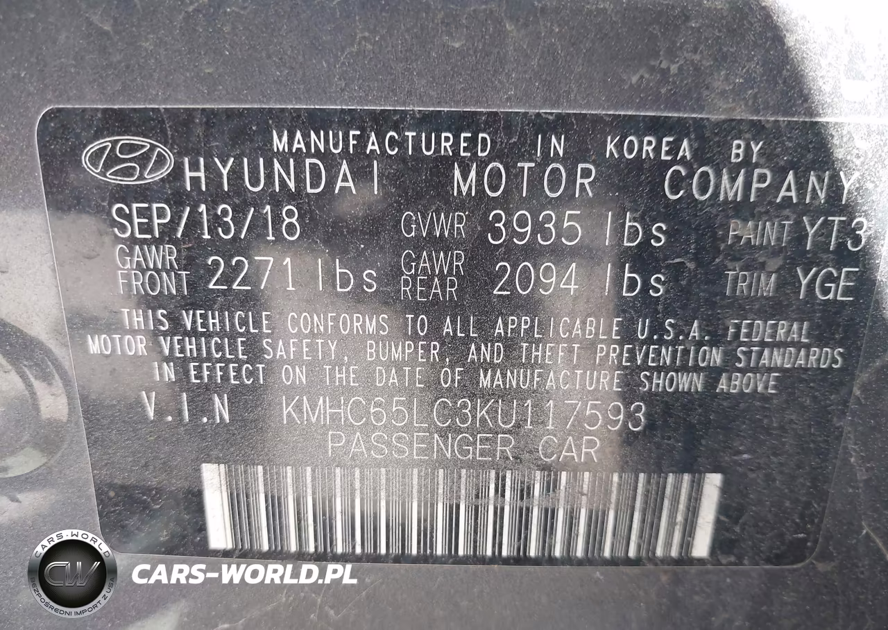 2019 Hyundai Ioniq Hybrid Blue VIN:KMHC65LC3KU117593 - 9