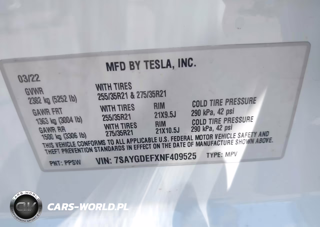 2022 Tesla Model Y Performance Dual Motor All-Wheel Drive VIN:7SAYGDEFXNF409525 - 9
