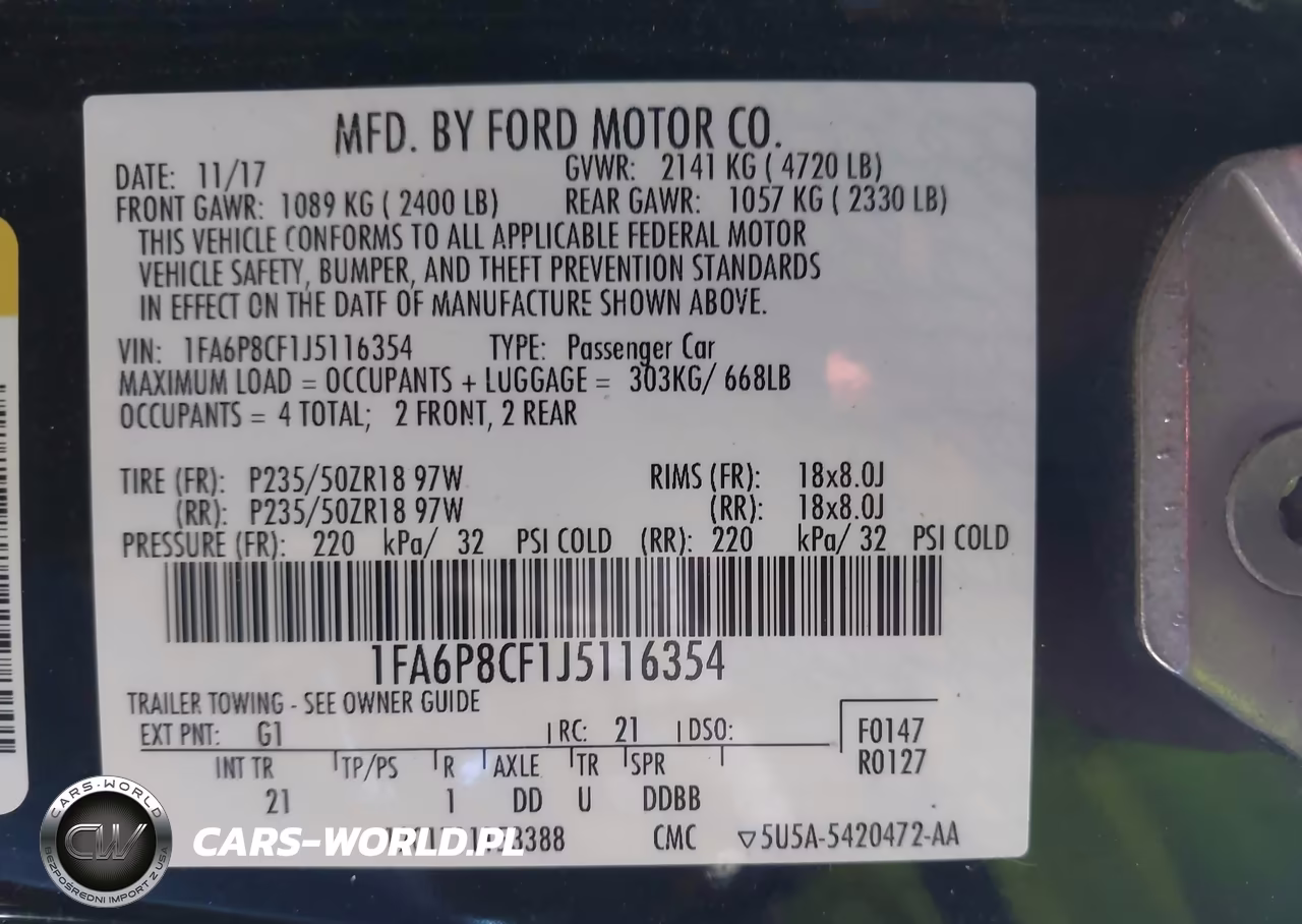 2018 Ford Mustang Gt VIN:1FA6P8CF1J5116354 - 9