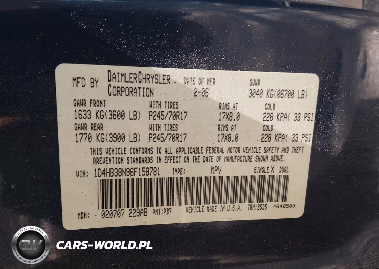 2006 Dodge Durango Sxt VIN:1D4HB38N96F158781 - 9