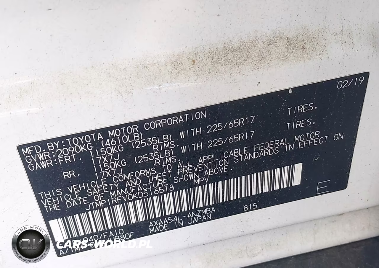 2019 Toyota Rav4 Xle VIN:JTMP1RFV0KD516518 - 9