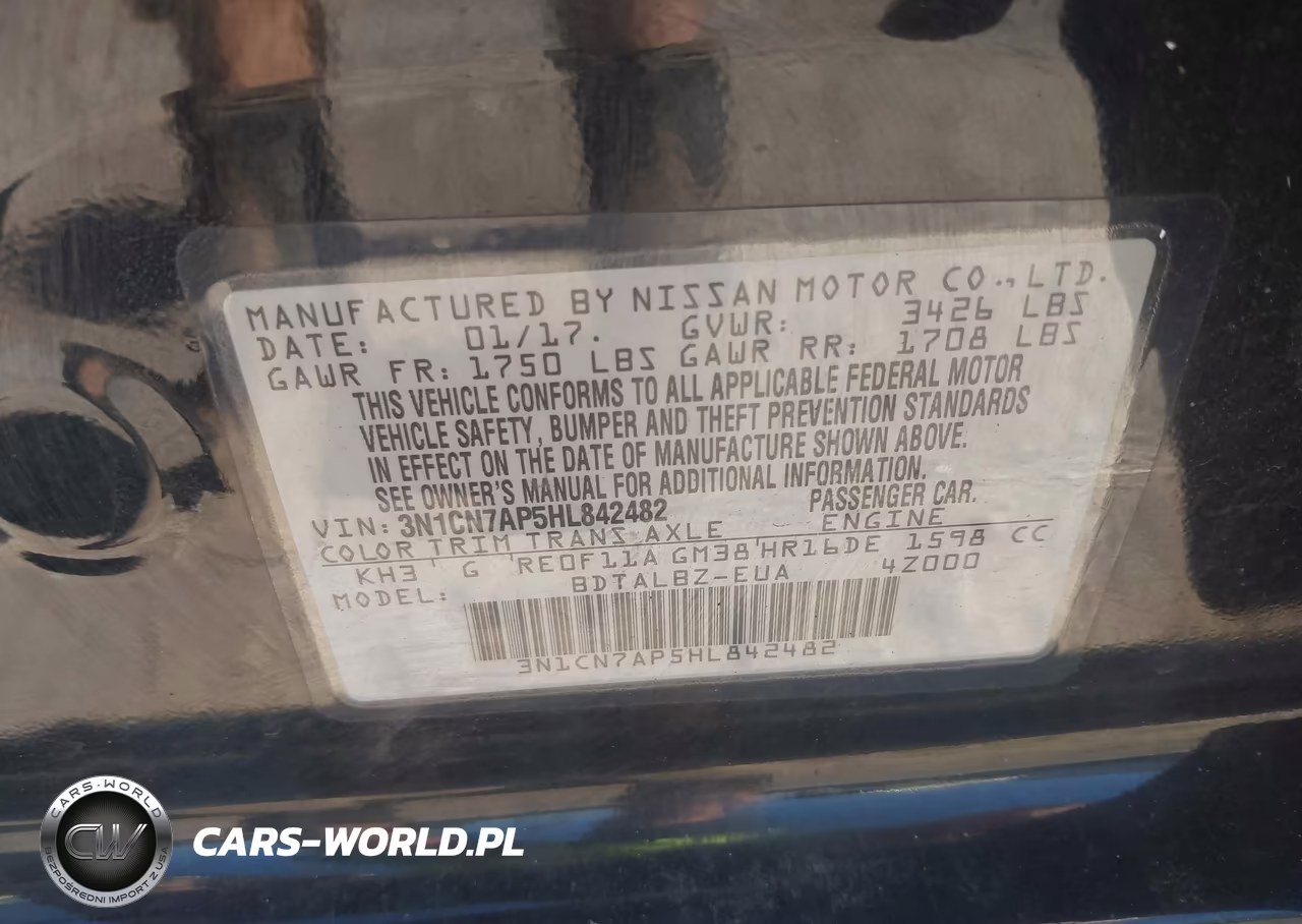 2017 Nissan Versa 1.6 Sv VIN:3N1CN7AP5HL842482 - 9