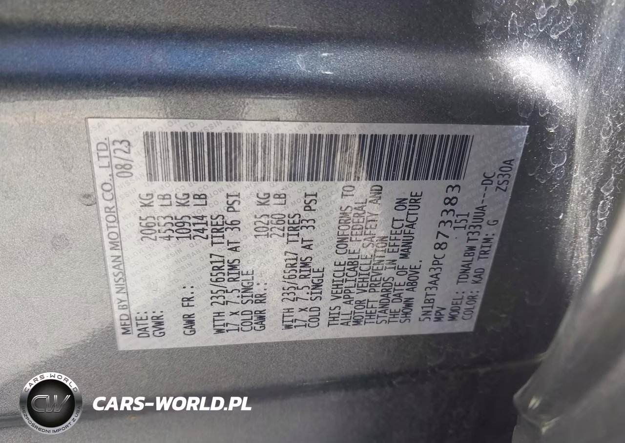 2023 Nissan Rogue S Fwd VIN:5N1BT3AA3PC873383 - 9