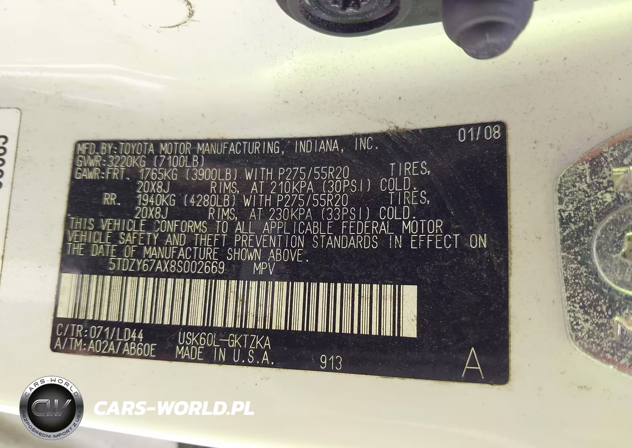 2008 Toyota Sequoia Platinum 5.7L V8 VIN:5TDZY67AX8S002669 - 9