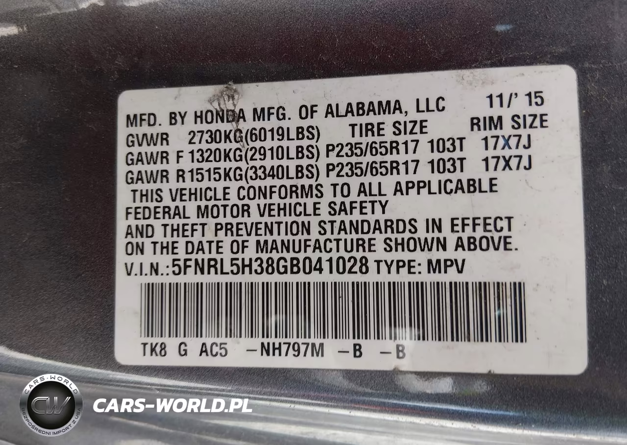 2016 Honda Odyssey Se VIN:5FNRL5H38GB041028 - 9