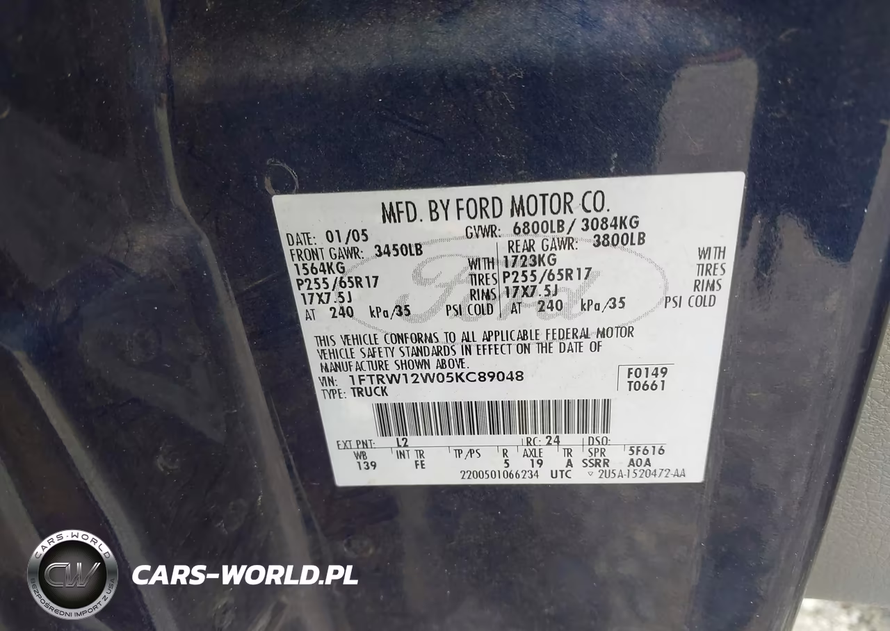 2005 Ford F-150 Xlt VIN:1FTRW12W05KC89048 - 9
