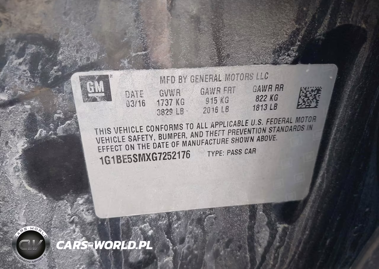 2016 Chevrolet Cruze Lt Auto VIN:1G1BE5SMXG7252176 - 9
