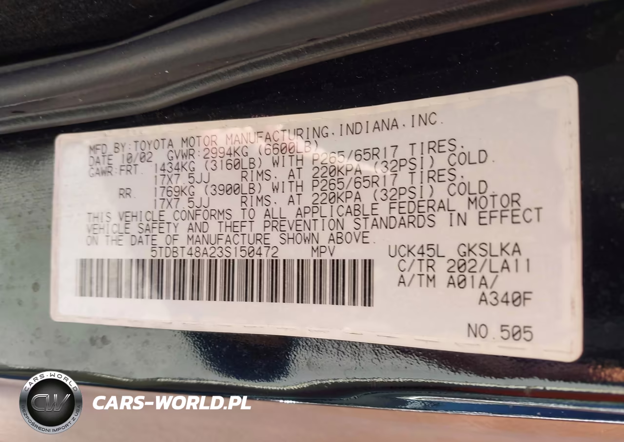2003 Toyota Sequoia Limited V8 VIN:5TDBT48A23S150472 - 9