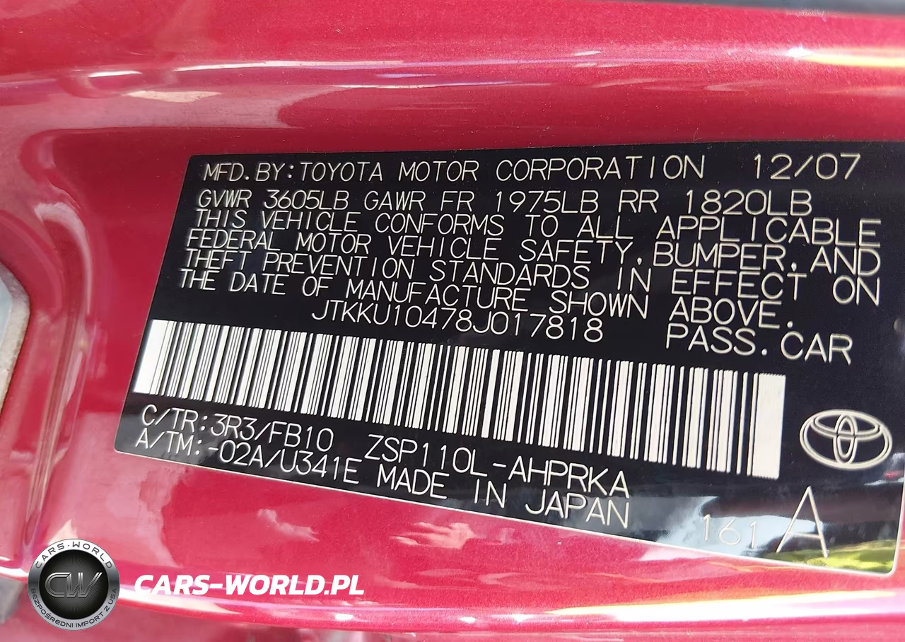 2008 Scion Xd VIN:JTKKU10478J017818 - 9