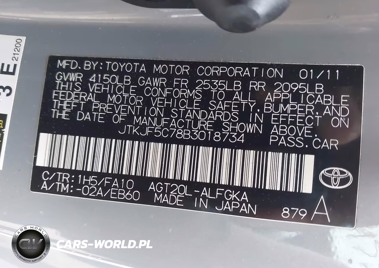 2011 Scion Tc VIN:JTKJF5C78B3018734 - 9