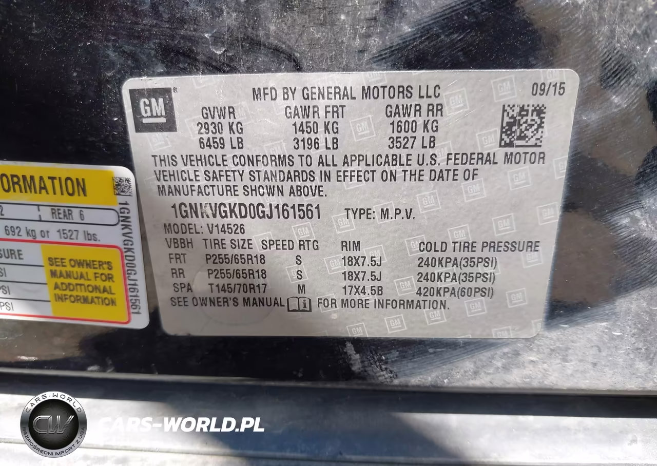 2016 Chevrolet Traverse Lt VIN:1GNKVGKD0GJ161561 - 9