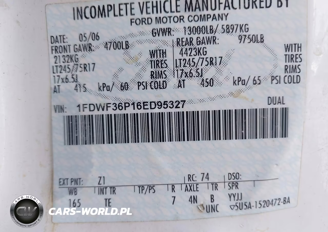 2006 Ford F-350 Chassis Xl-Xlt VIN:1FDWF36P16ED95327 - 8