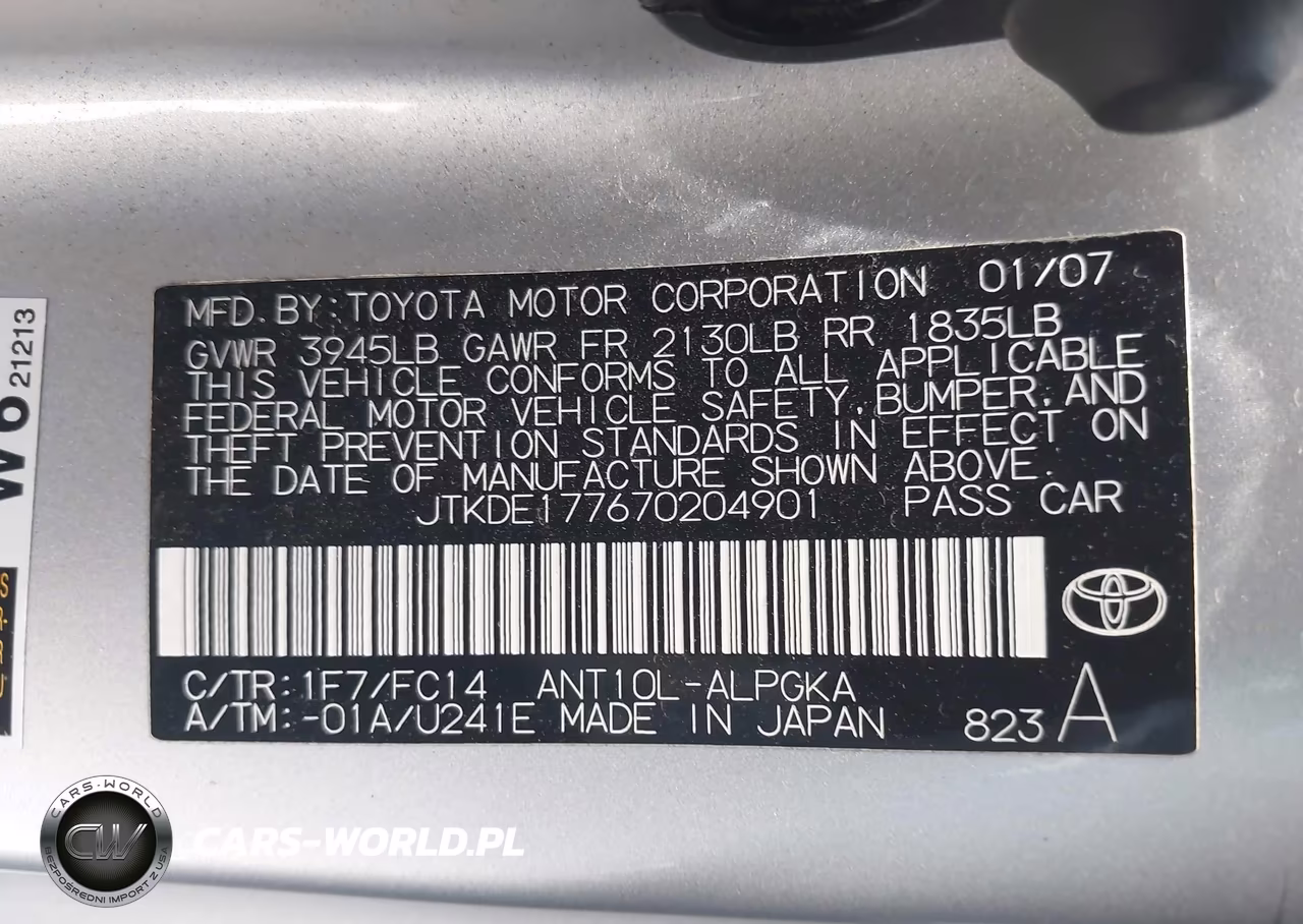 2007 Scion Tc VIN:JTKDE177670204901 - 9