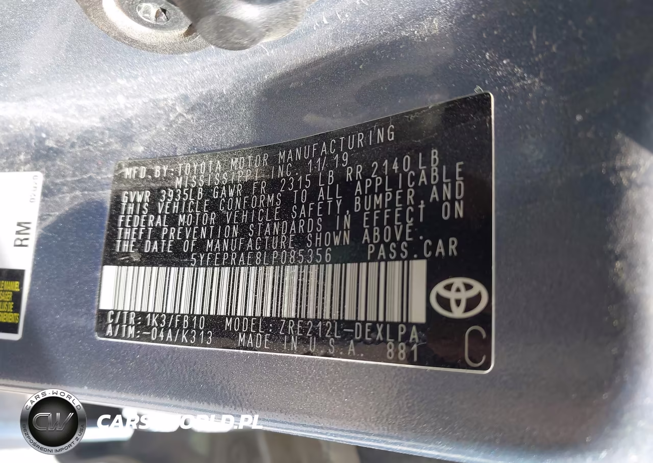 2020 Toyota Corolla Le VIN:5YFEPRAE8LP085356 - 9