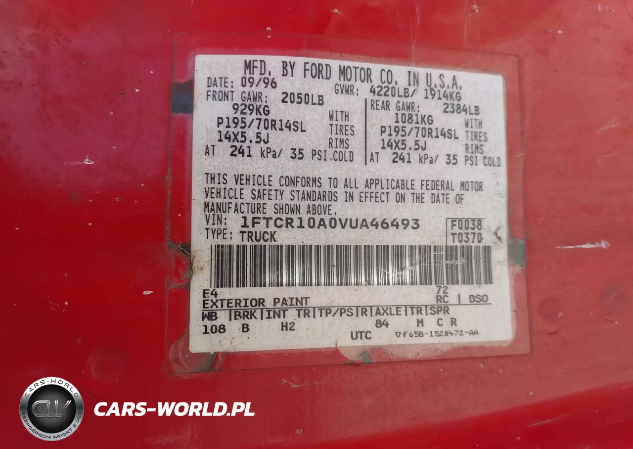 1997 Ford Ranger Splash-Xl-Xlt VIN:1FTCR10A0VUA46493 - 9