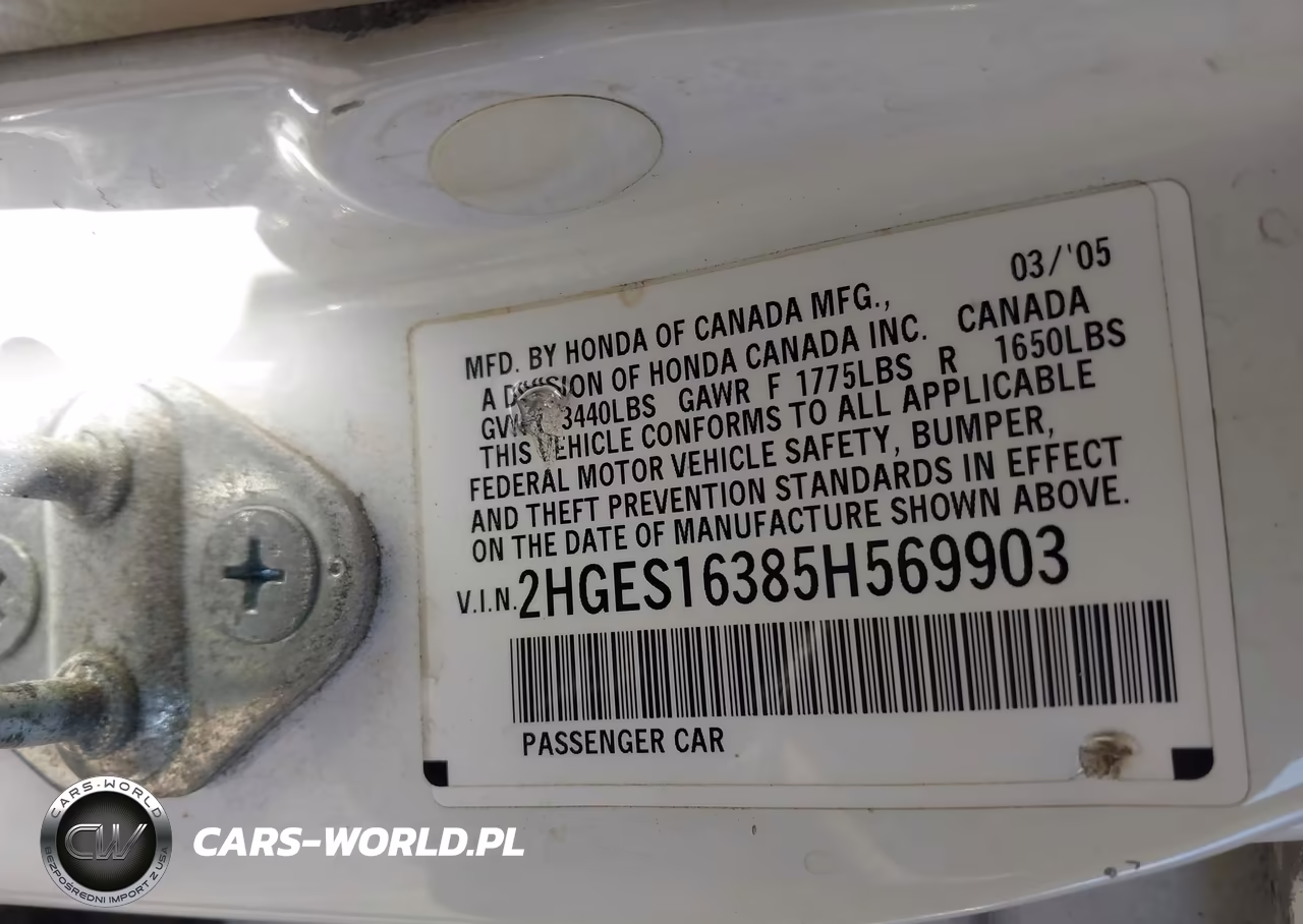 2005 Honda Civic Vp VIN:2HGES16385H569903 - 9