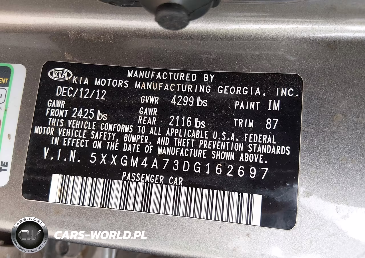 2013 Kia Optima Lx VIN:5XXGM4A73DG162697 - 9