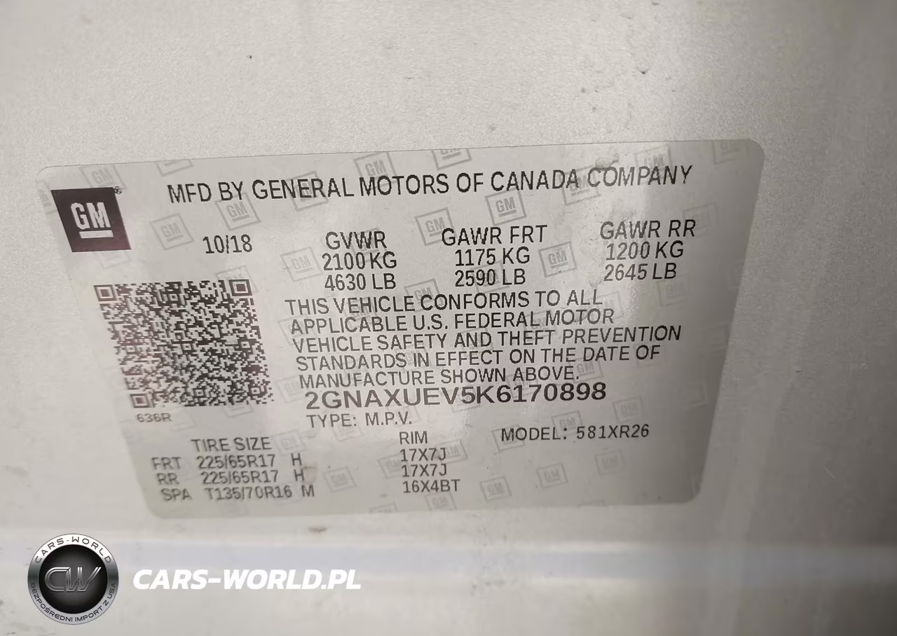 2019 Chevrolet Equinox Lt VIN:2GNAXUEV5K6170898 - 9