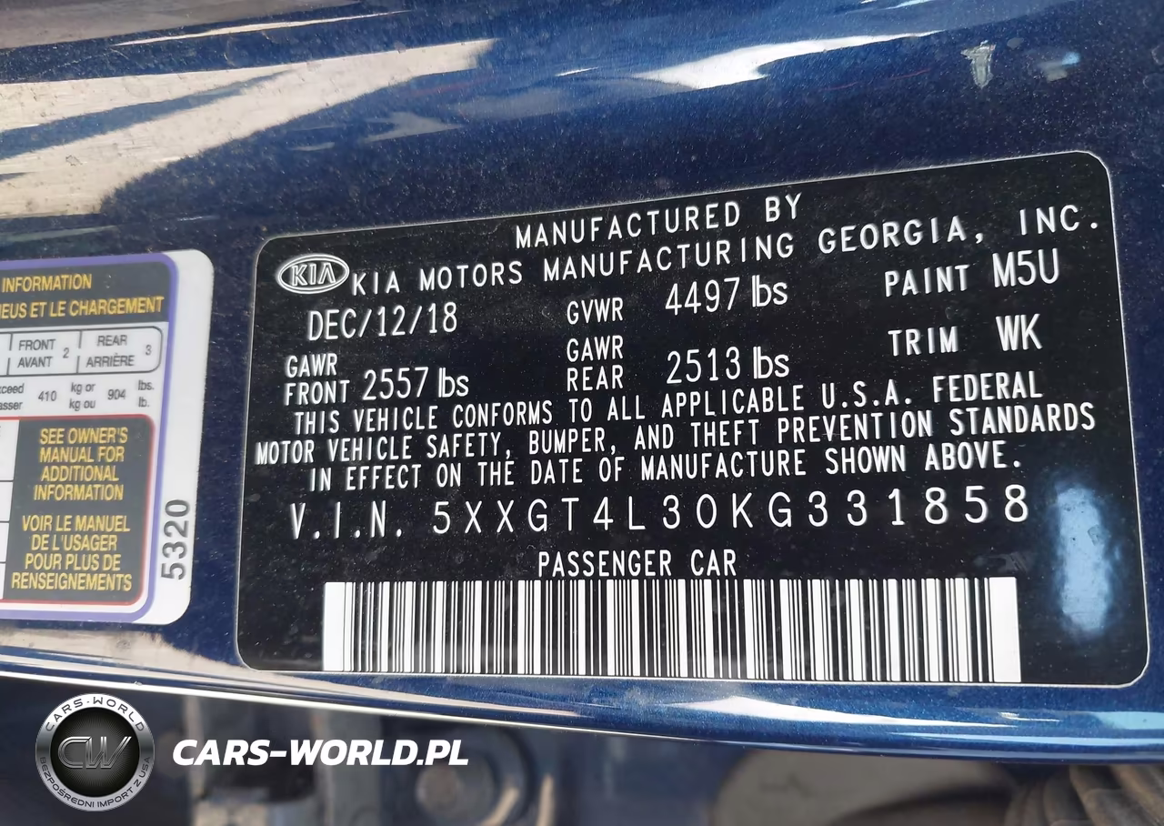 2019 Kia Optima S VIN:5XXGT4L30KG331858 - 9