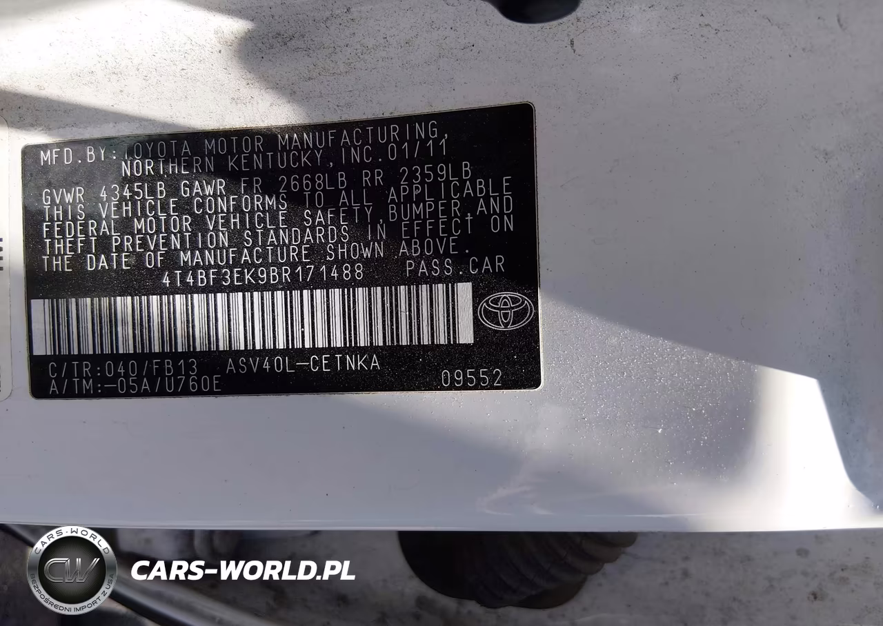 2011 Toyota Camry Le VIN:4T4BF3EK9BR171488 - 9
