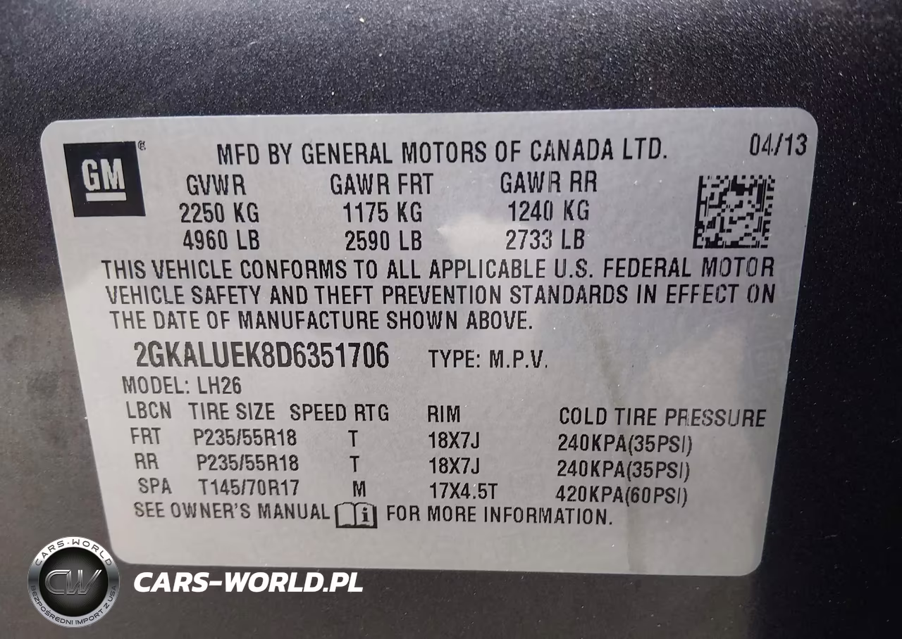 2013 GMC Terrain Slt-1 VIN:2GKALUEK8D6351706 - 9