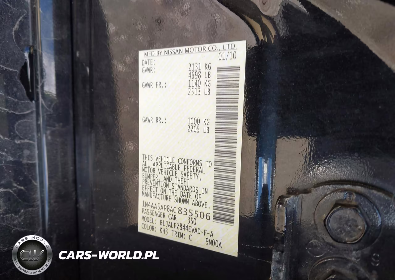 2010 Nissan Maxima 3.5 Sv VIN:1N4AA5AP8AC835506 - 9