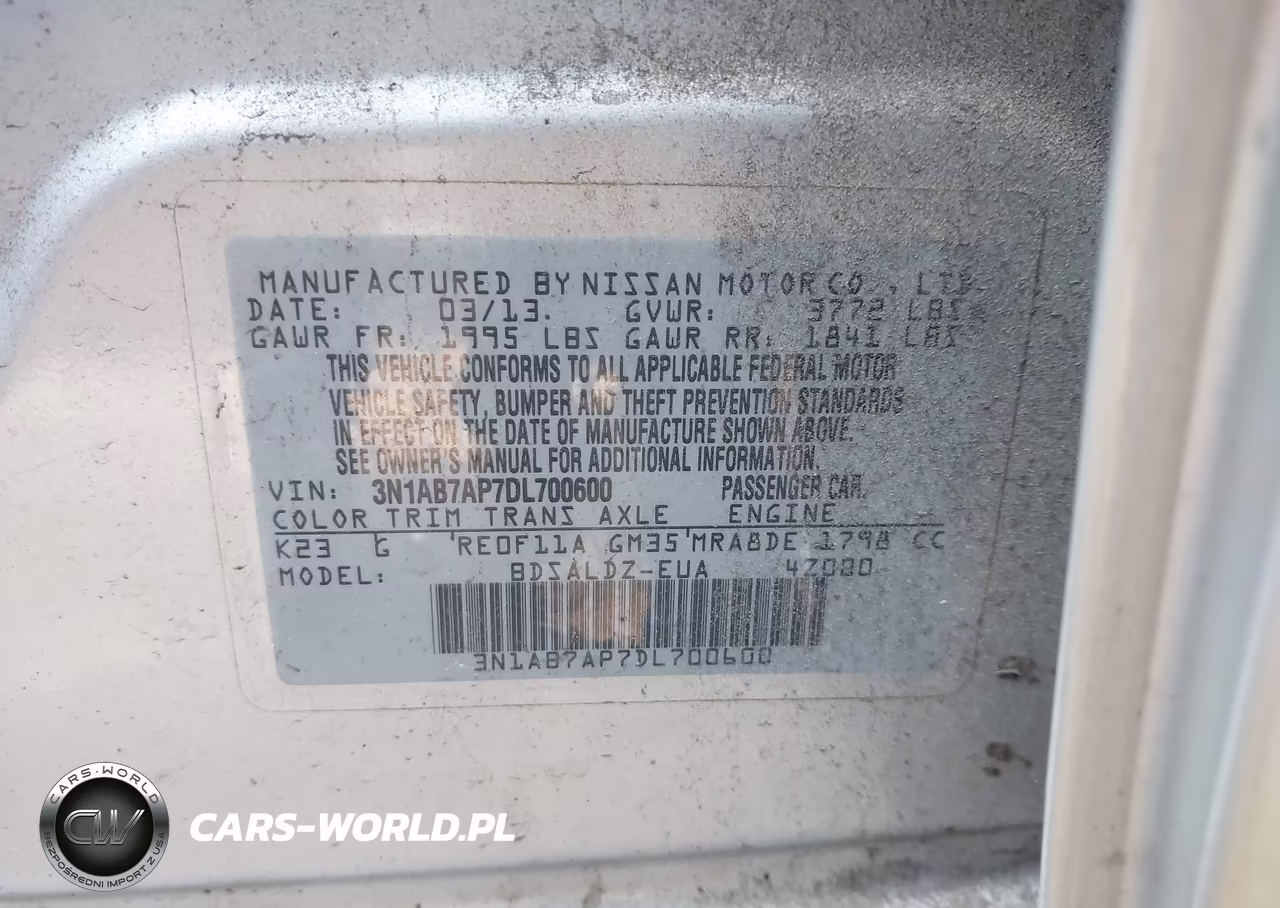 2013 Nissan Sentra Sv VIN:3N1AB7AP7DL700600 - 9