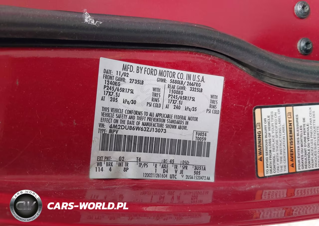 2003 Mercury Mountaineer VIN:4M2DU86W63ZJ13073 - 9