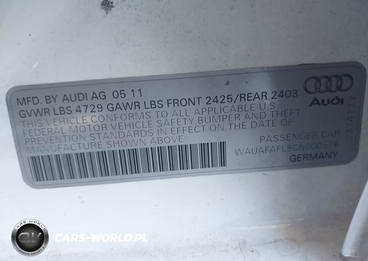 2012 Audi A4 2.0T Premium VIN:WAUAFAFL9CN000576 - 9