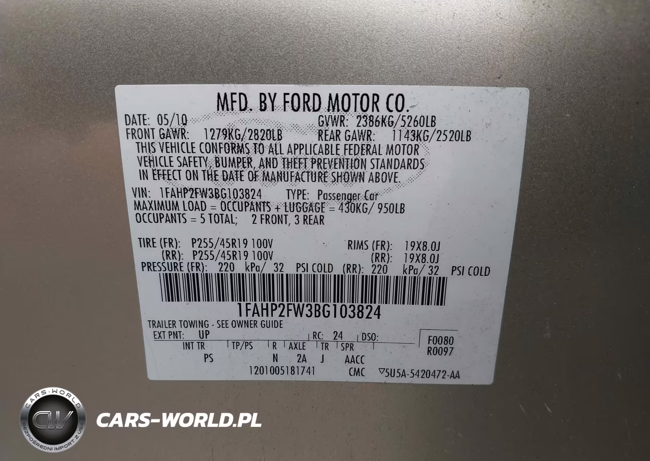 2011 Ford Taurus Limited VIN:1FAHP2FW3BG103824 - 9