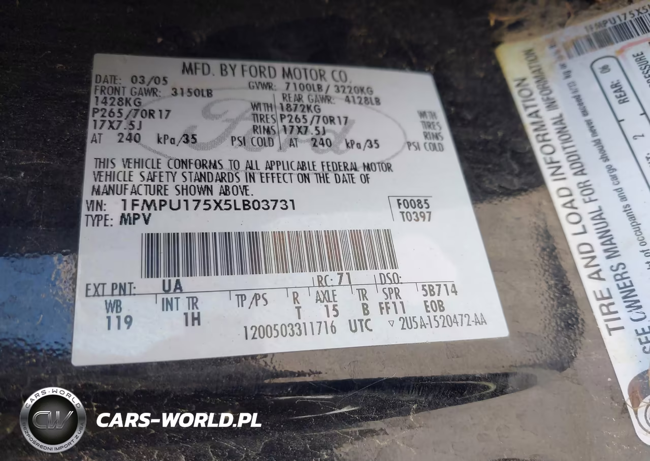 2005 Ford Expedition Eddie Bauer-King Ranch VIN:1FMPU175X5LB03731 - 9