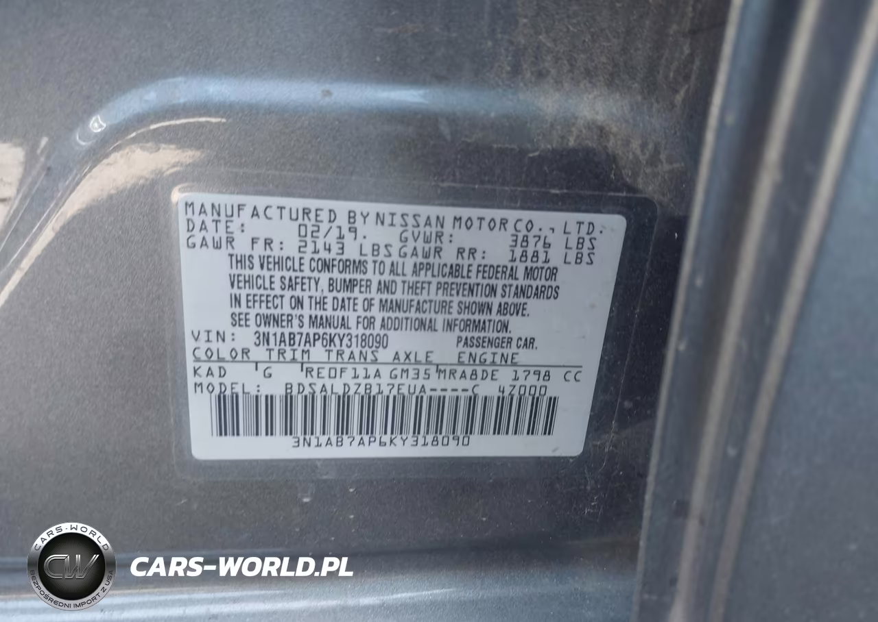 2019 Nissan Sentra Sv VIN:3N1AB7AP6KY318090 - 9