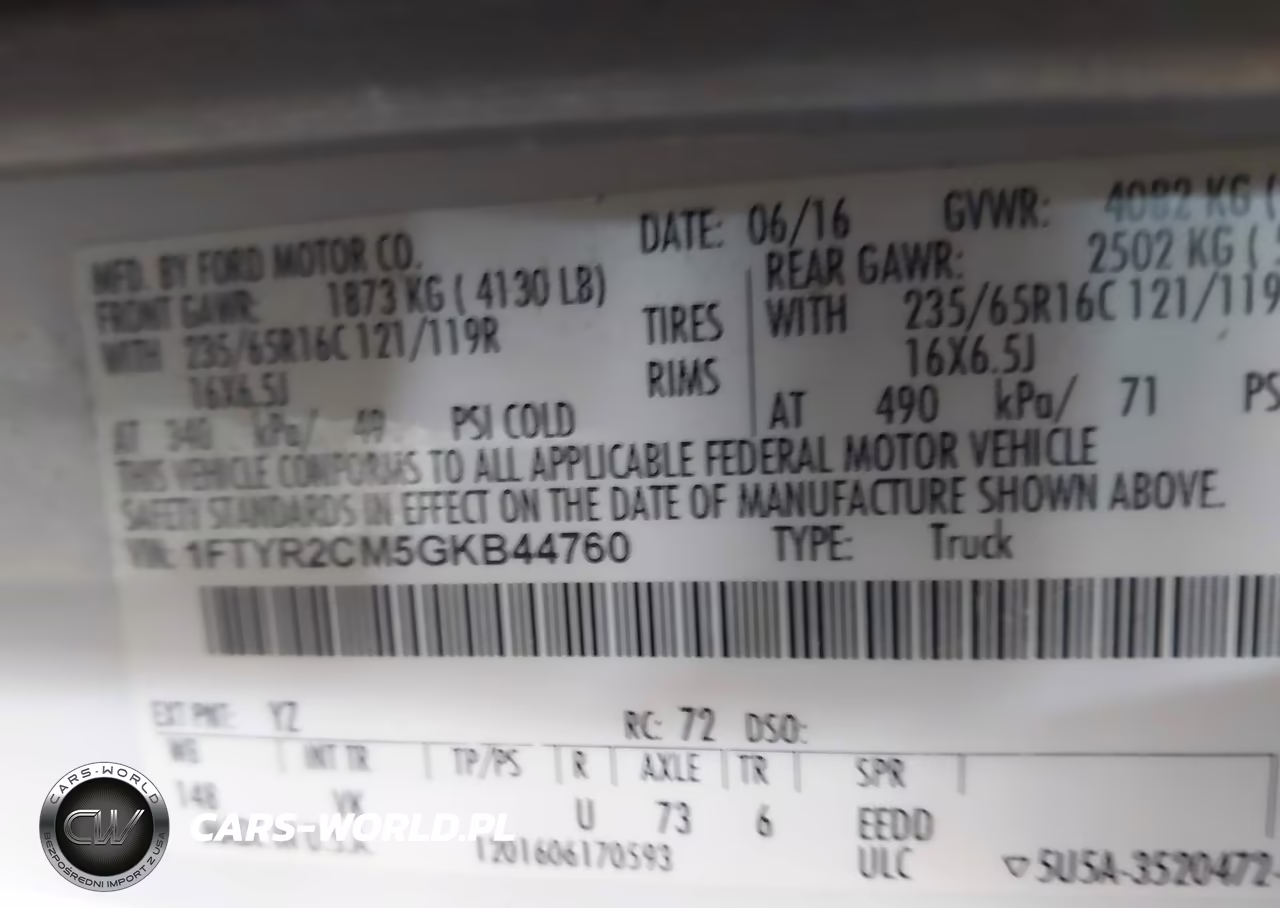 2016 Ford Transit-250 VIN:1FTYR2CM5GKB44760 - 9