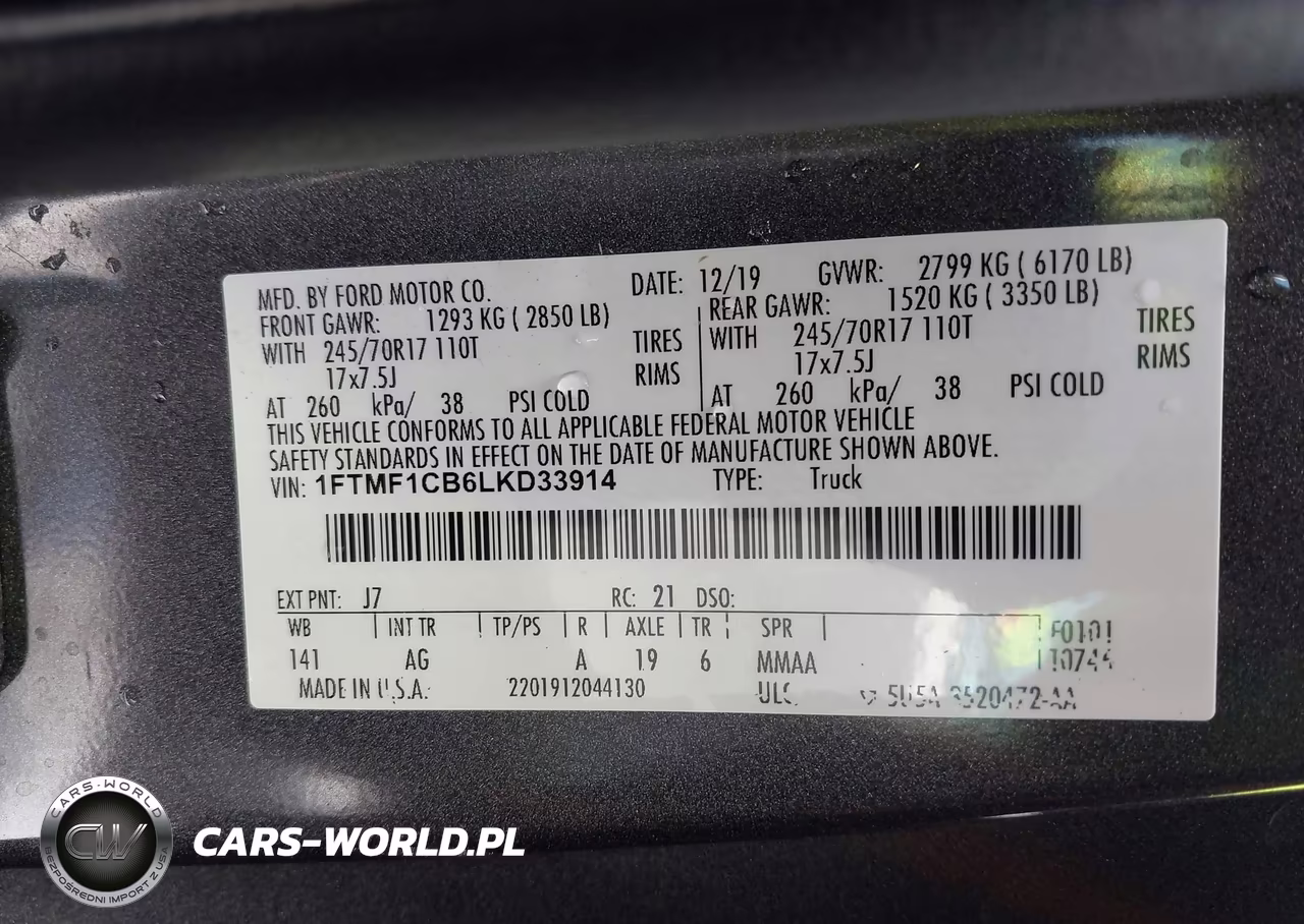2020 Ford F-150 Xl VIN:1FTMF1CB6LKD33914 - 9
