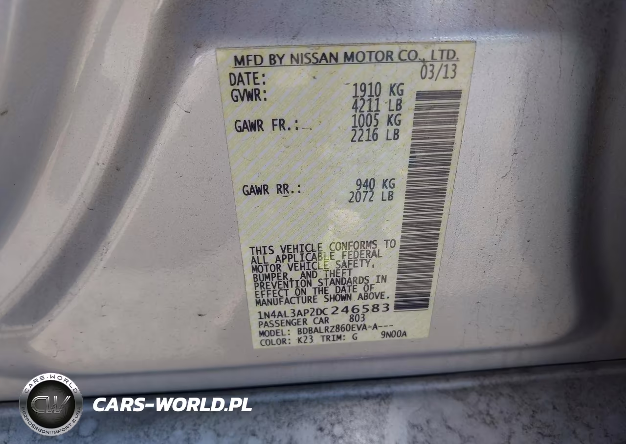2013 Nissan Altima 2.5 S VIN:1N4AL3AP2DC246583 - 9