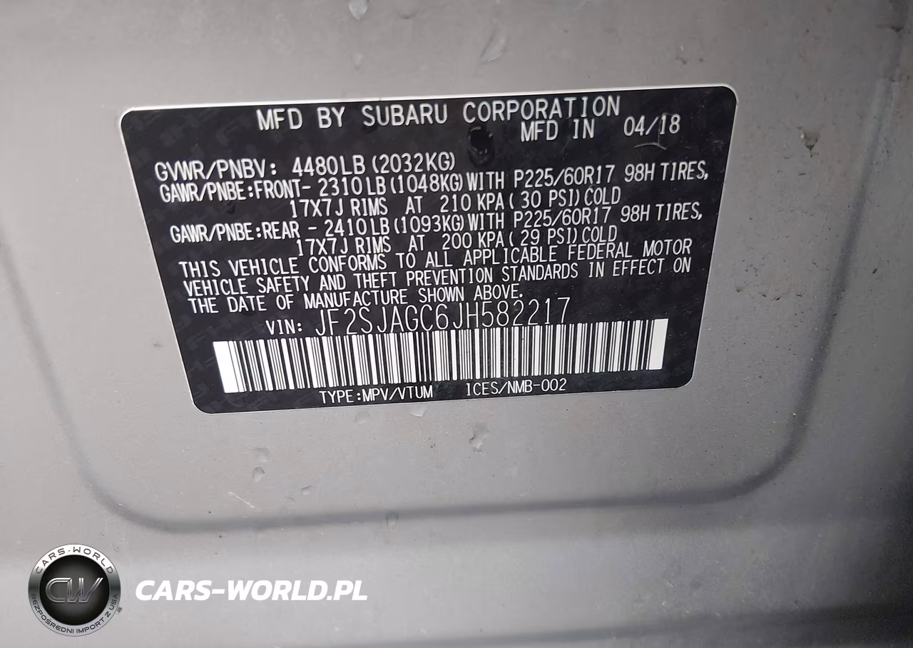 2018 Subaru Forester 2.5I Premium VIN:JF2SJAGC6JH582217 - 9