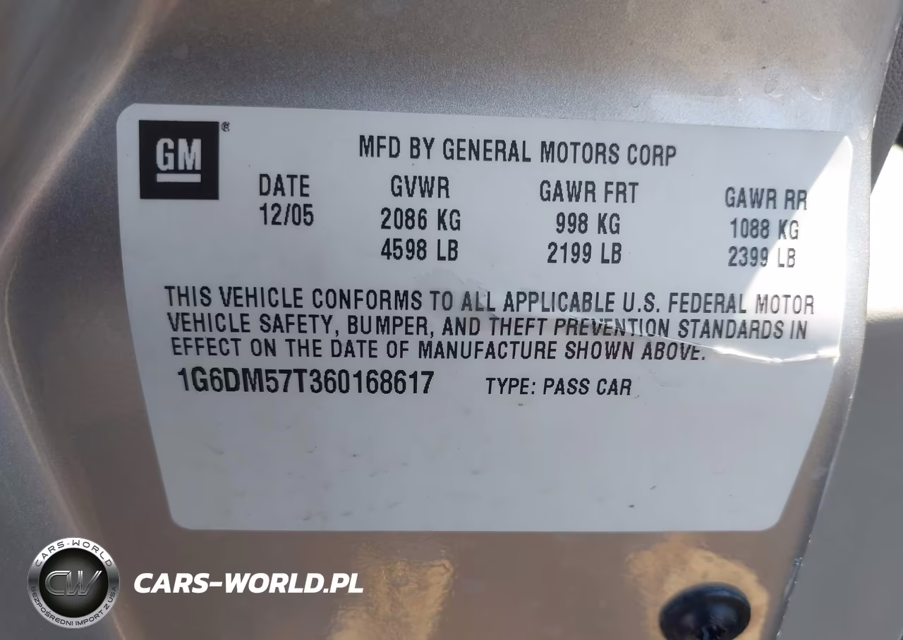 2006 Cadillac Cts Base W-1Sa VIN:1G6DM57T360168617 - 9