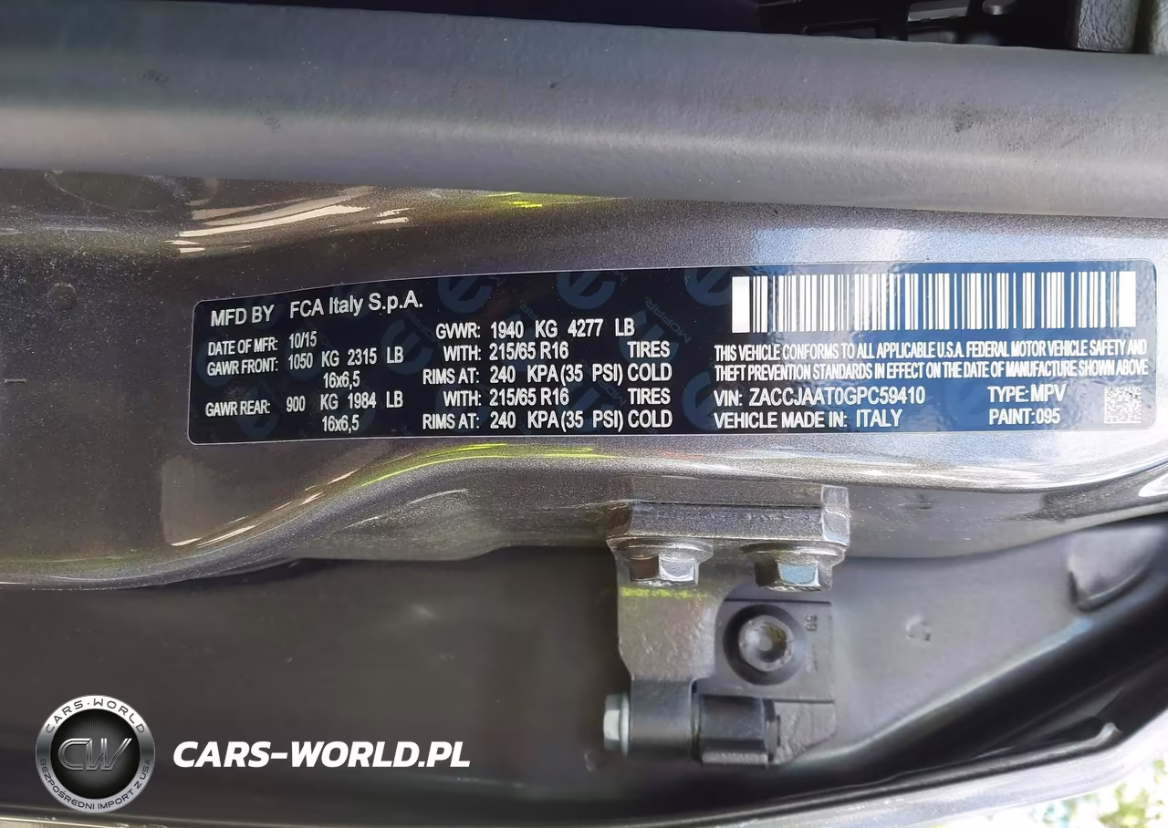 2016 Jeep Renegade Sport VIN:ZACCJAAT0GPC59410 - 9
