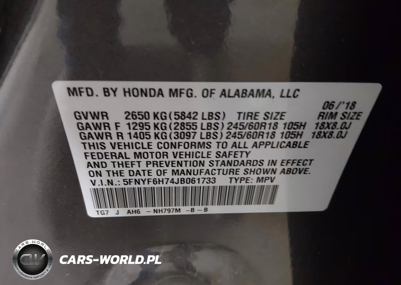 2018 Honda Pilot Ex-L VIN:5FNYF6H74JB061733 - 9