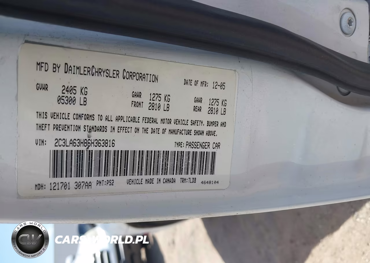 2006 Chrysler 300C VIN:2C3LA63H86H363816 - 9