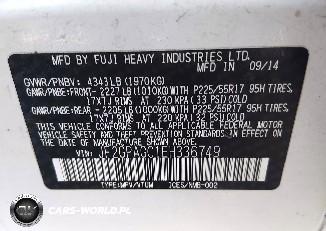 2014 Subaru Xv Crosstrek 2.0I Limited VIN:JF2GPAGC1EH336749 - 9