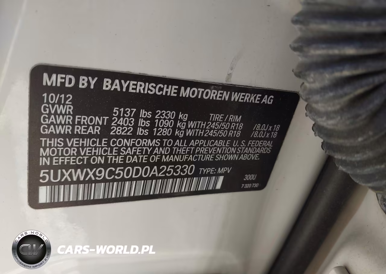 2013 BMW X3 xDrive28I VIN:5UXWX9C50D0A25330 - 9