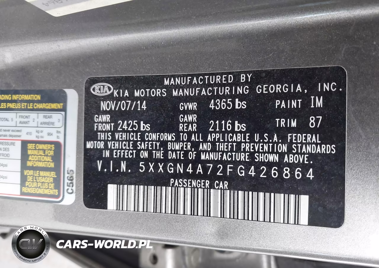 2015 Kia Optima Ex VIN:5XXGN4A72FG426864 - 9
