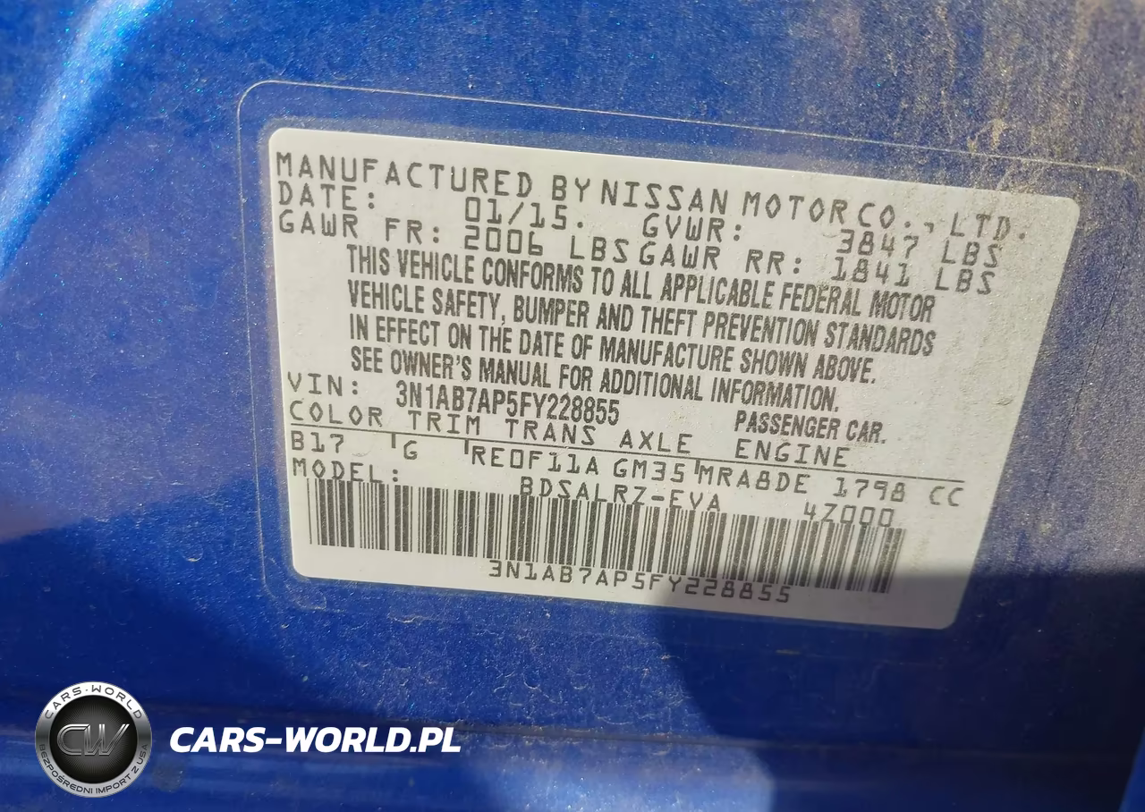 2015 Nissan Sentra Sr VIN:3N1AB7AP5FY228855 - 9