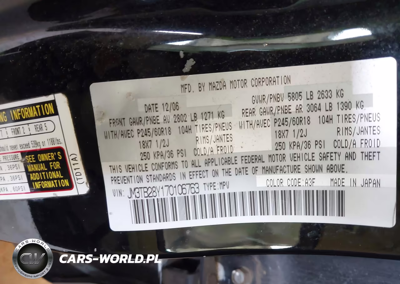 2007 Mazda Cx-9 Sport VIN:JM3TB28Y170106763 - 9