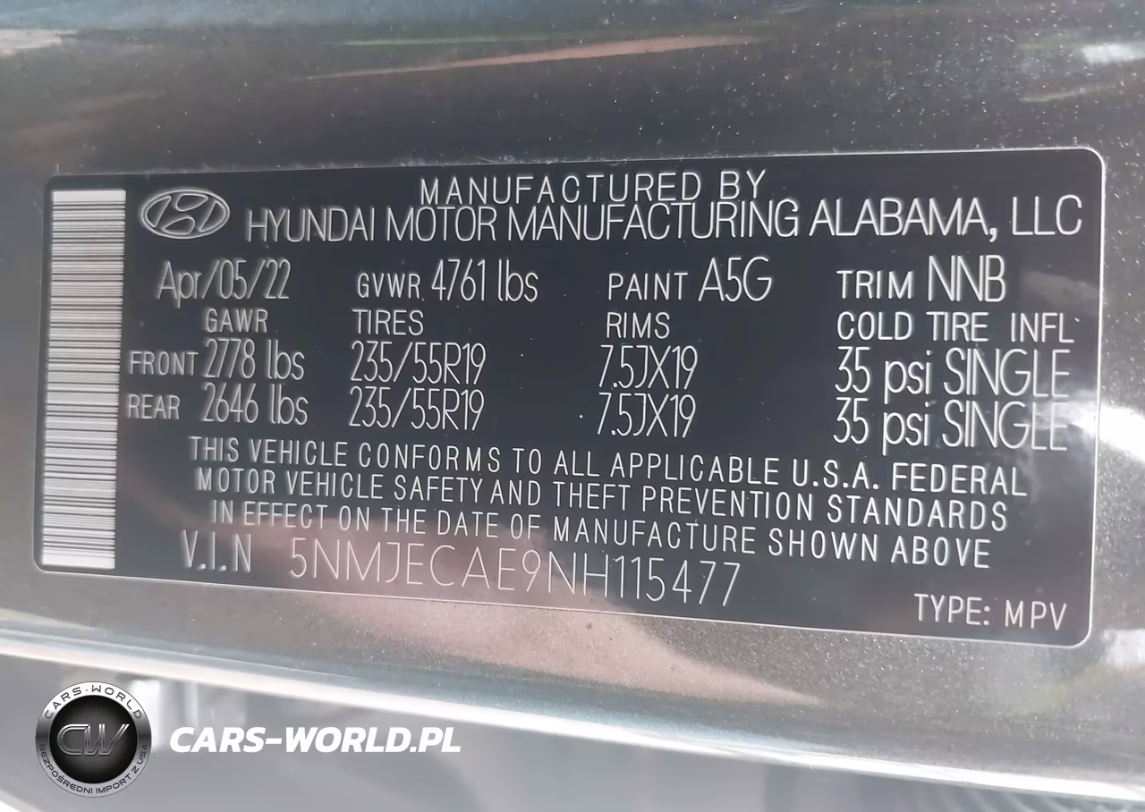 2022 Hyundai Tucson Limited VIN:5NMJECAE9NH115477 - 9